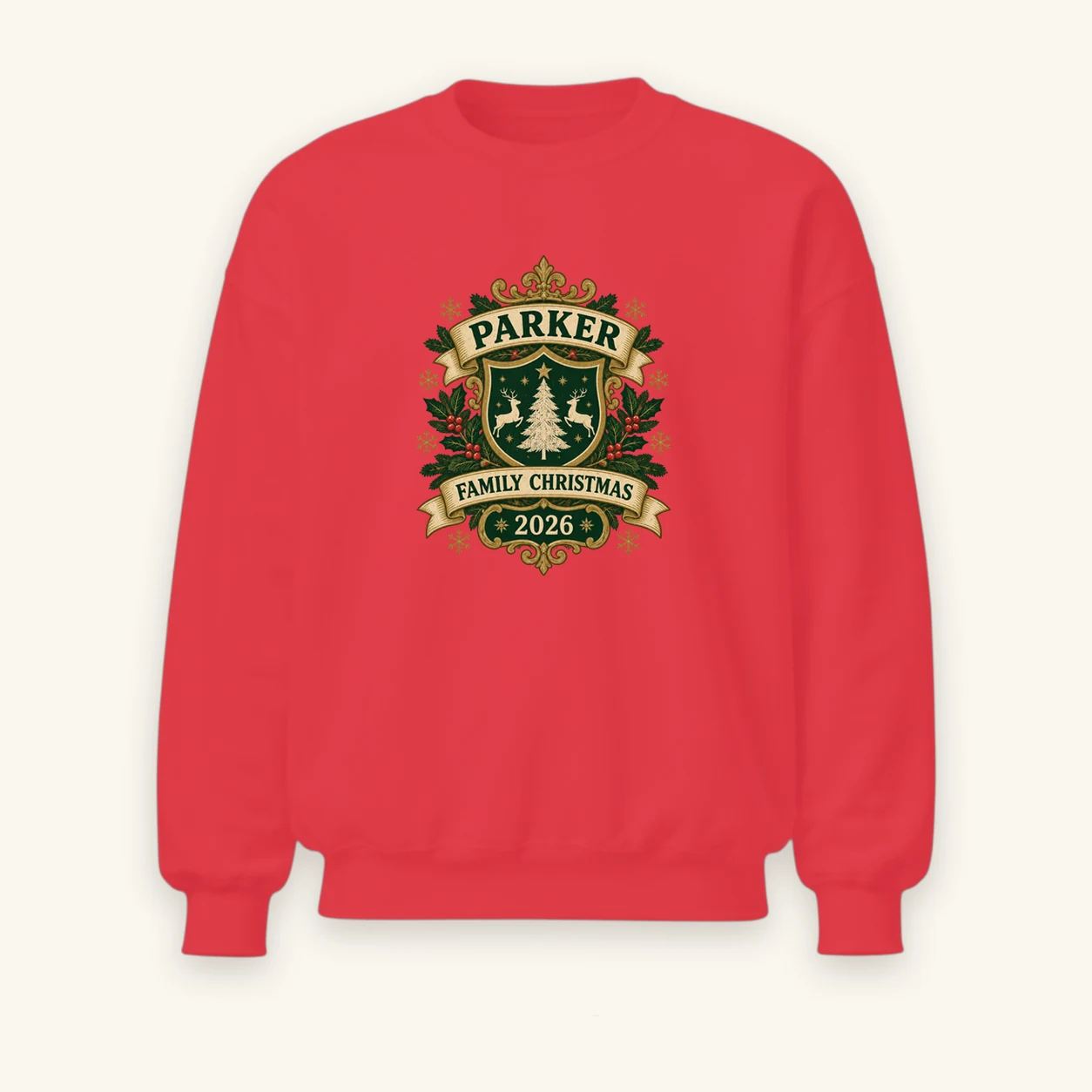 The family crest on Heavy Blend Crewneck Sweatshirt