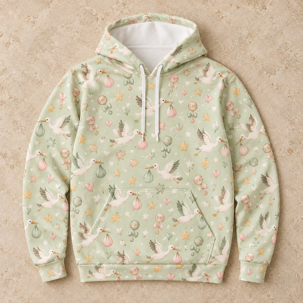 A soft pattern for the wait on All-Over Print Unisex Pullover Hoodie