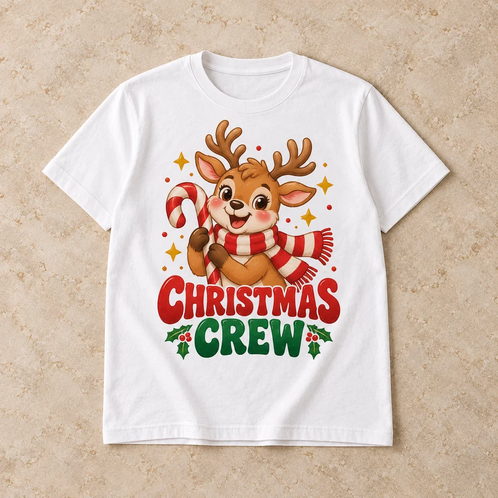 Christmas crew for the kids on Youth Staple Tee