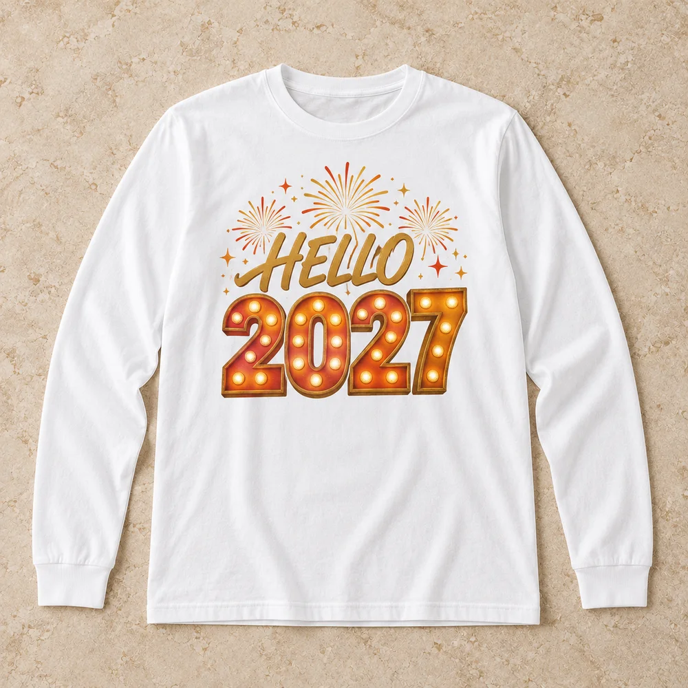The new year in lights on Unisex Long Sleeve Tee