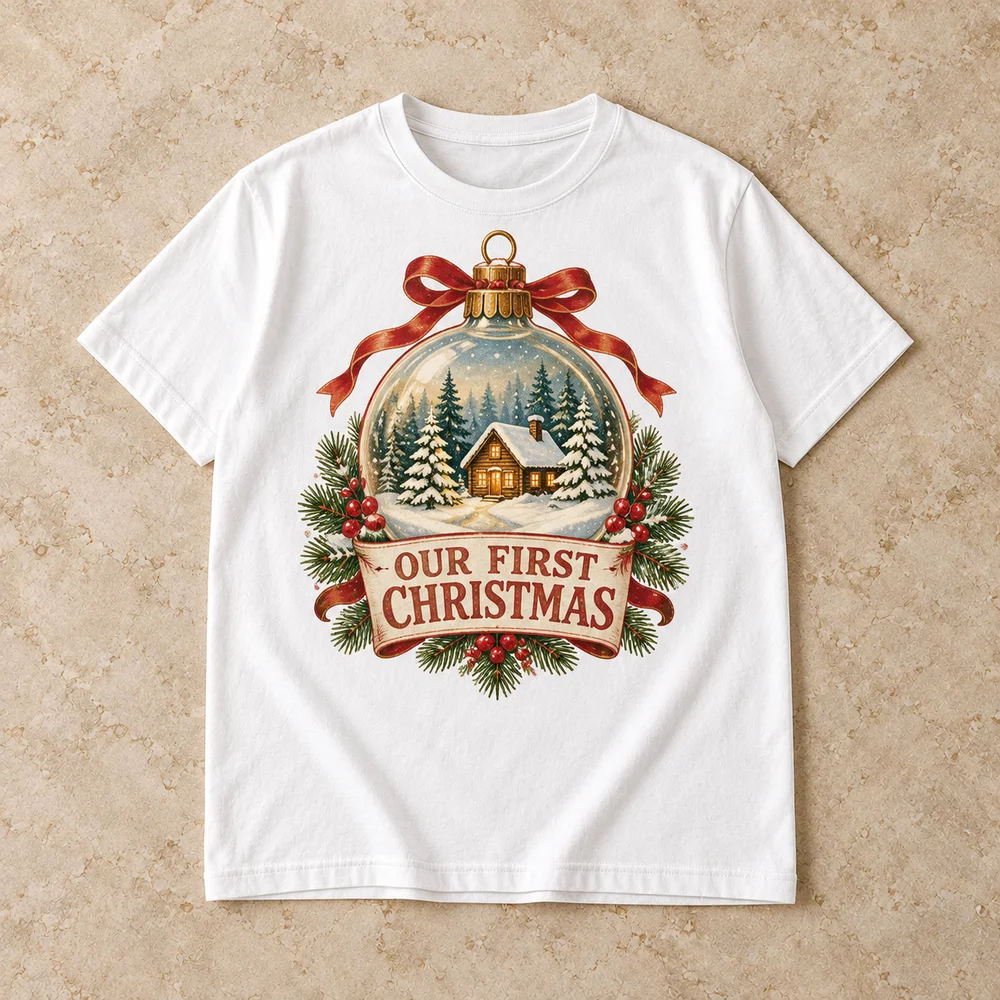 Our first Christmas on Unisex Jersey Tee