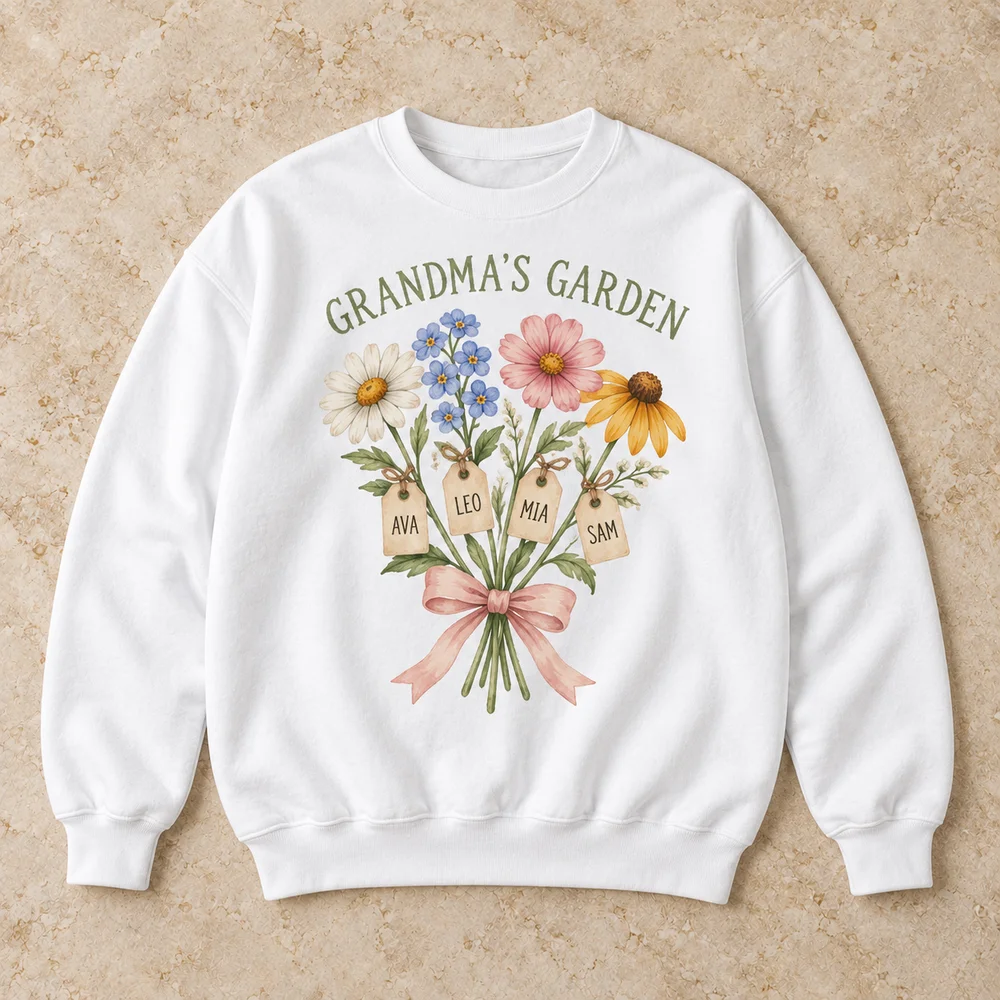 A bouquet of names on Heavy Blend Crewneck Sweatshirt