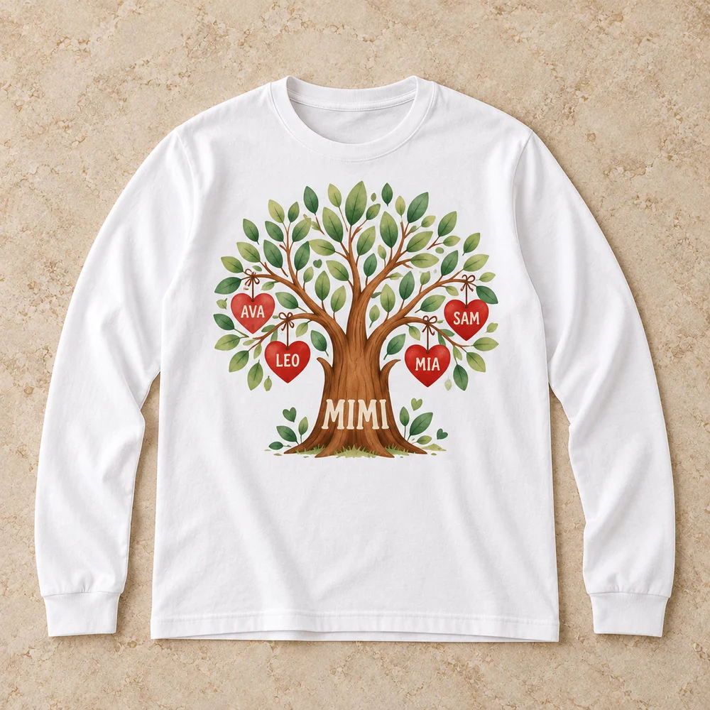 Mimi’s family tree on Unisex Long Sleeve Tee