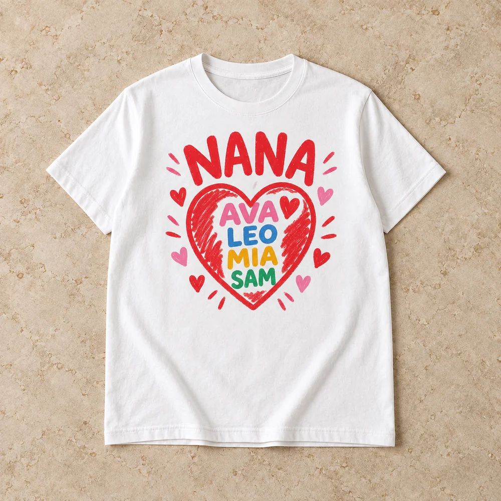 Nana’s heart on Unisex Jersey Tee