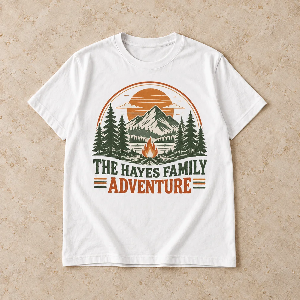 Family adventure badge on Garment-Dyed Heavyweight Tee