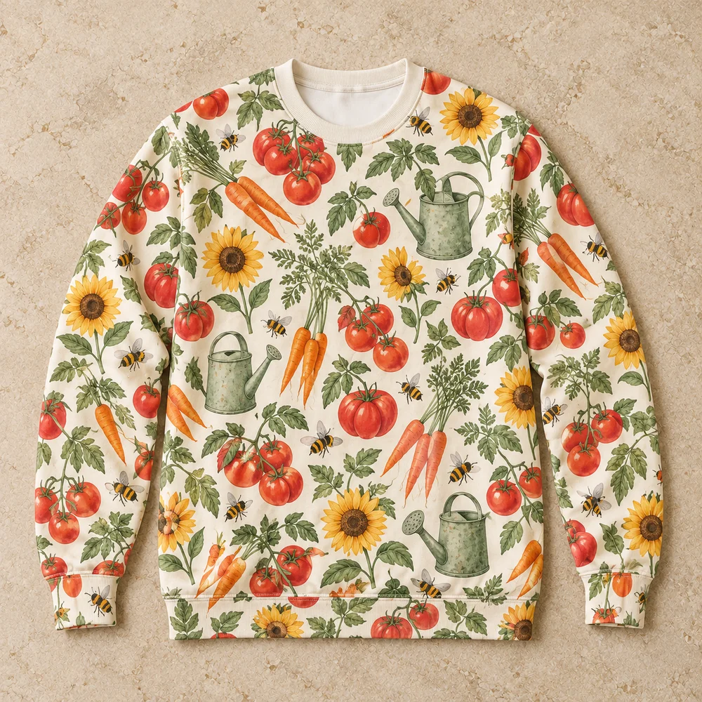 Grandma’s garden on All-Over Print Unisex Sweatshirt