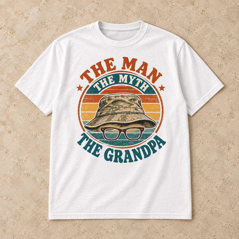 The man, the myth, the grandpa on Heavy Cotton Tee
