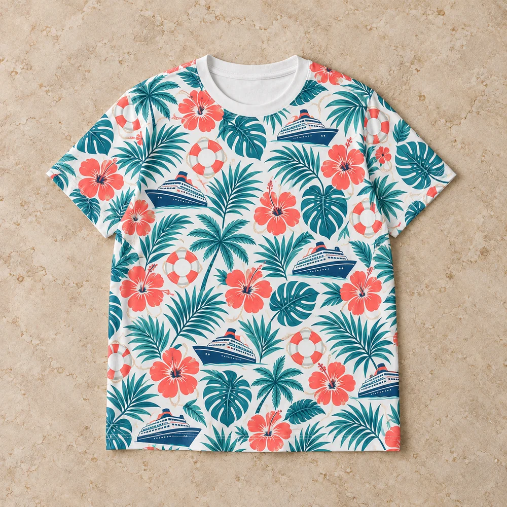 Tropical ships on All-Over Print Men's Tee