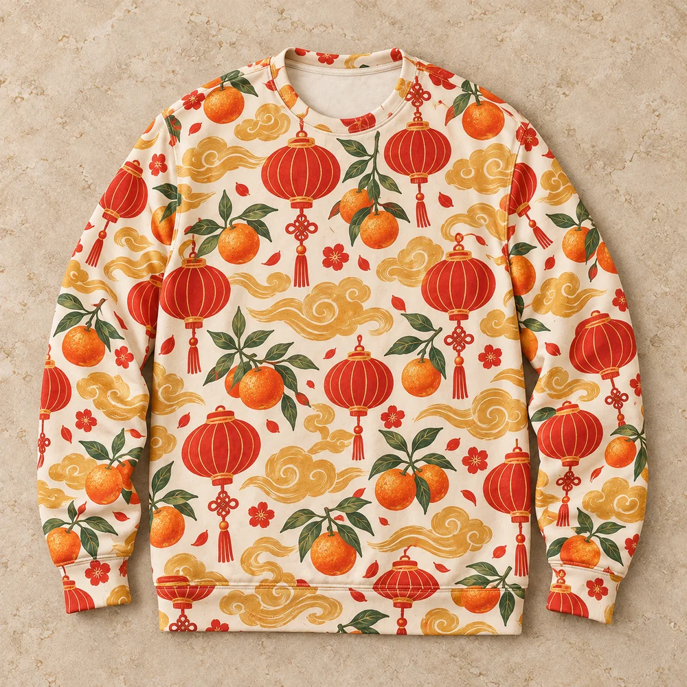 Lantern pattern on All-Over Print Unisex Sweatshirt