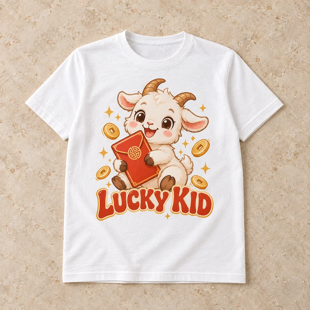 Little lucky goat on Youth Staple Tee
