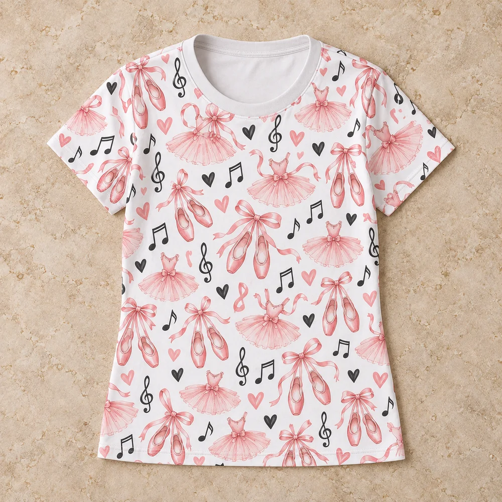 Ballet pattern on All-Over Print Women's Tee