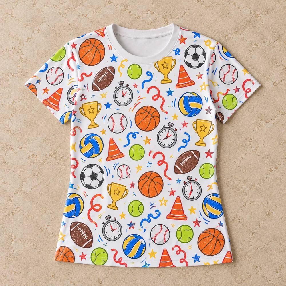 Sports doodles on All-Over Print Women's Tee