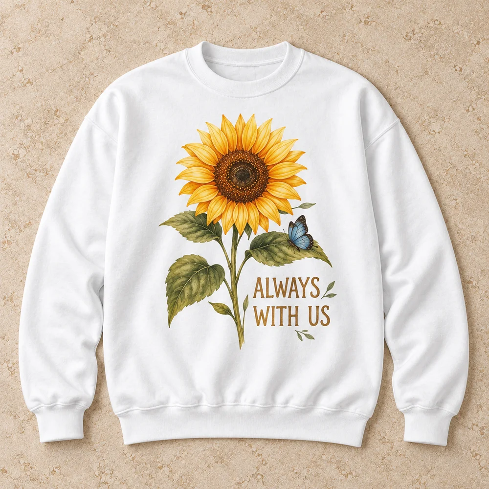 Always with us on Heavy Blend Crewneck Sweatshirt