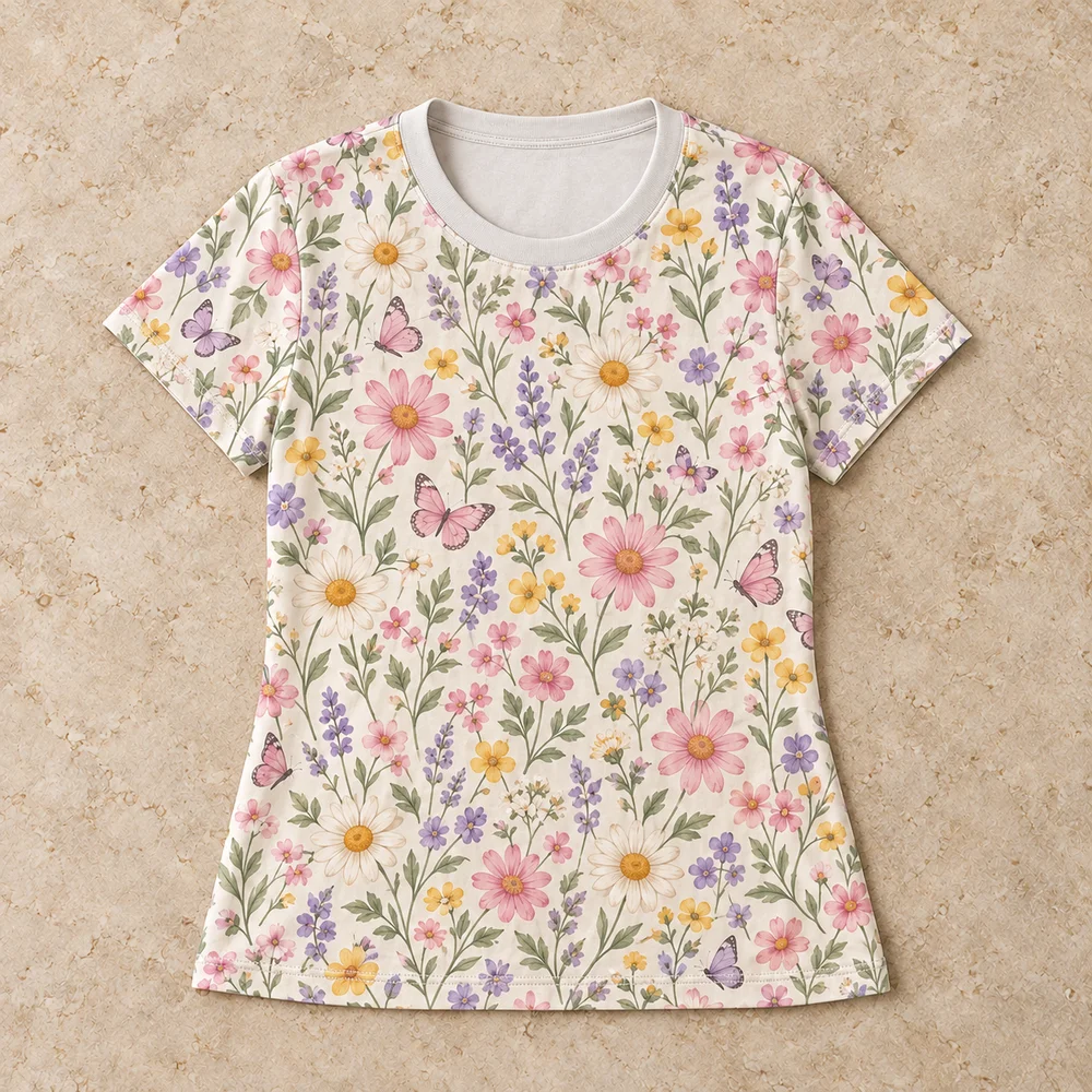 Wildflower field on All-Over Print Women's Tee