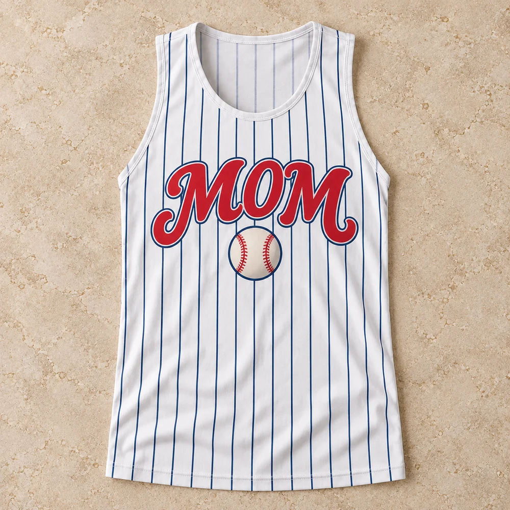 Pinstripe game-day tank on All-Over Print Women's Tank Top