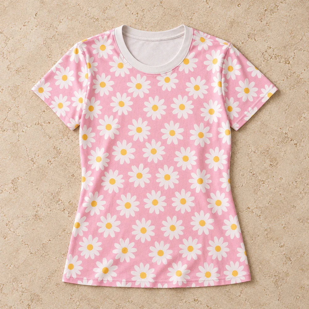 Daisy print on All-Over Print Women's Tee
